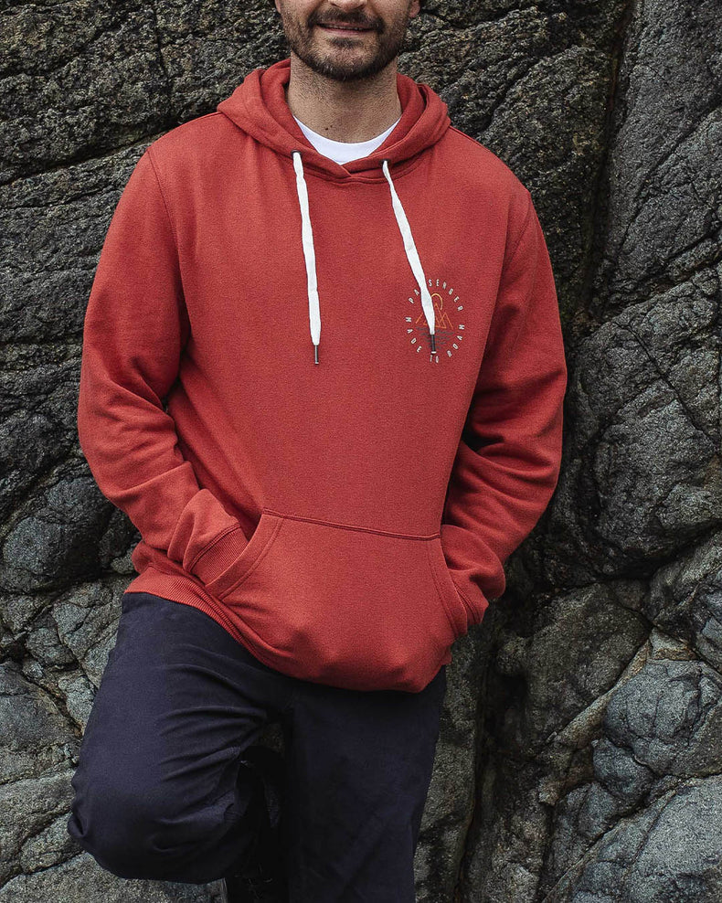 Passenger Escapism Recycled Cotton Hoodie Burnt Red