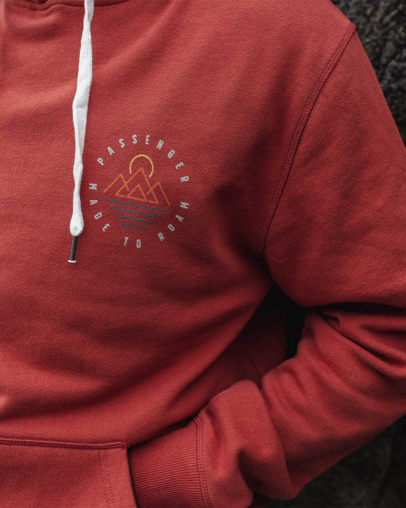 Passenger Escapism Recycled Cotton Hoodie Burnt Red