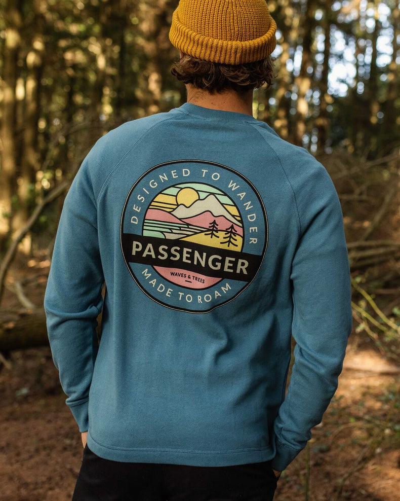Passenger Odyssey Recycled Cotton Sweatshirt Blue Steel