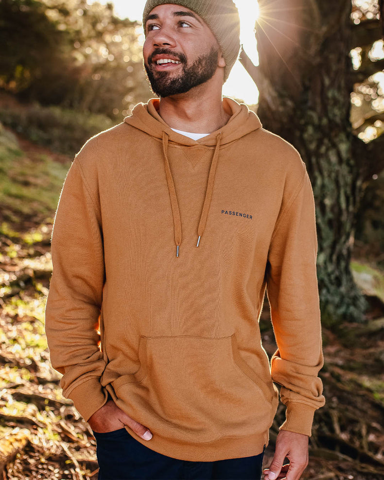 Passenger Made To Roam Recycled Cotton Hoodie Golden Brown