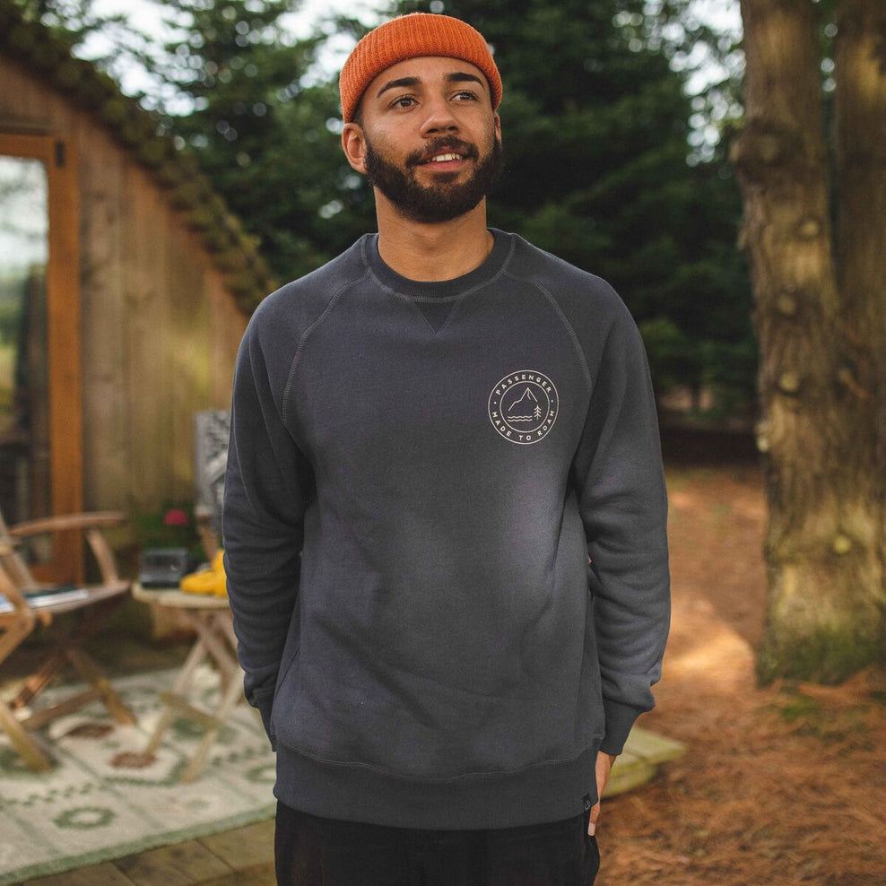 Passenger Border Recycled Sweatshirt Faded Black