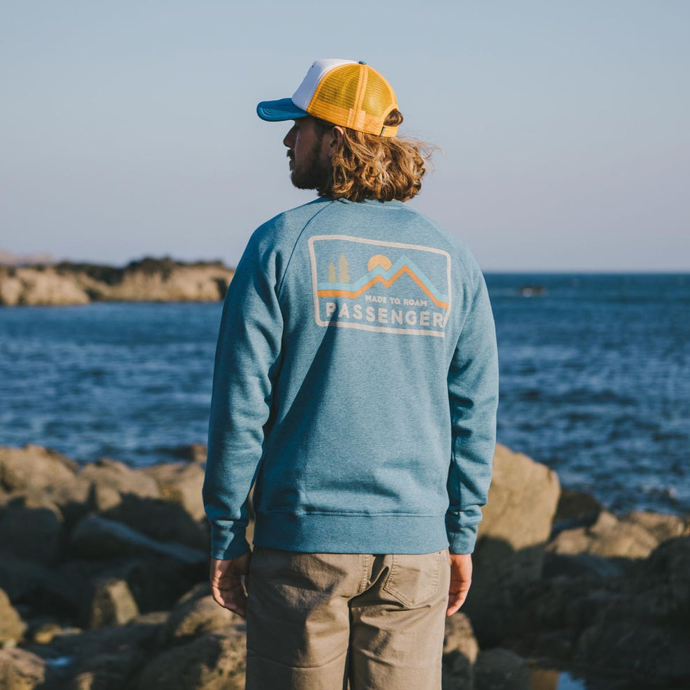 Passenger Made To Roam Recycled Sweatshirt Niagra Blue Marl