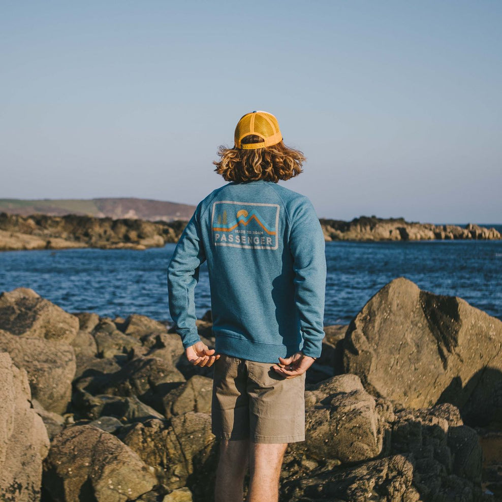 Passenger Made To Roam Recycled Sweatshirt Niagra Blue Marl