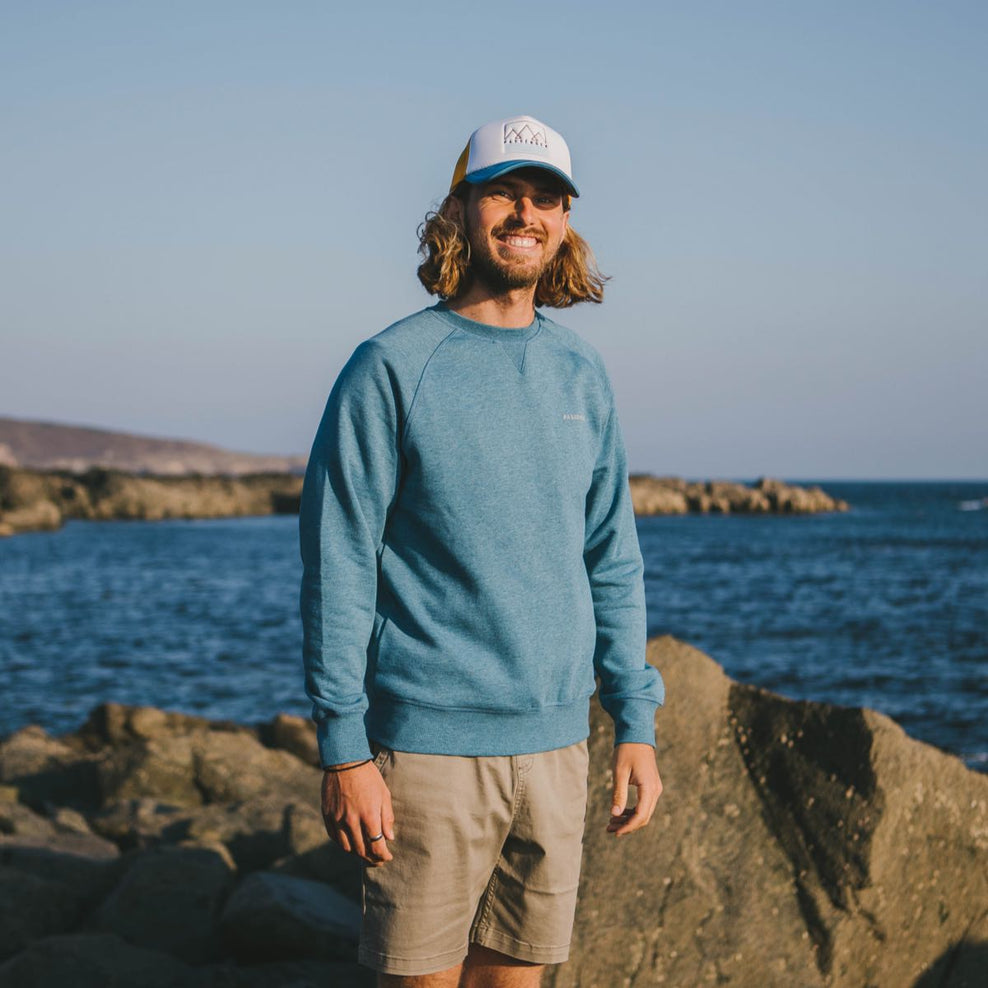 Passenger Made To Roam Recycled Sweatshirt Niagra Blue Marl