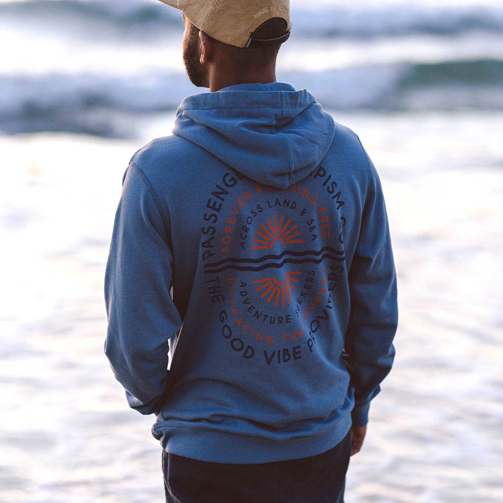 Passenger Good Vibes Recycled Cotton Hoodie Stone Blue