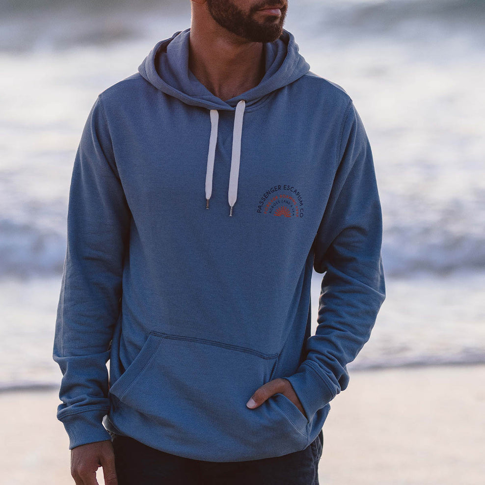 Passenger Good Vibes Recycled Cotton Hoodie Stone Blue