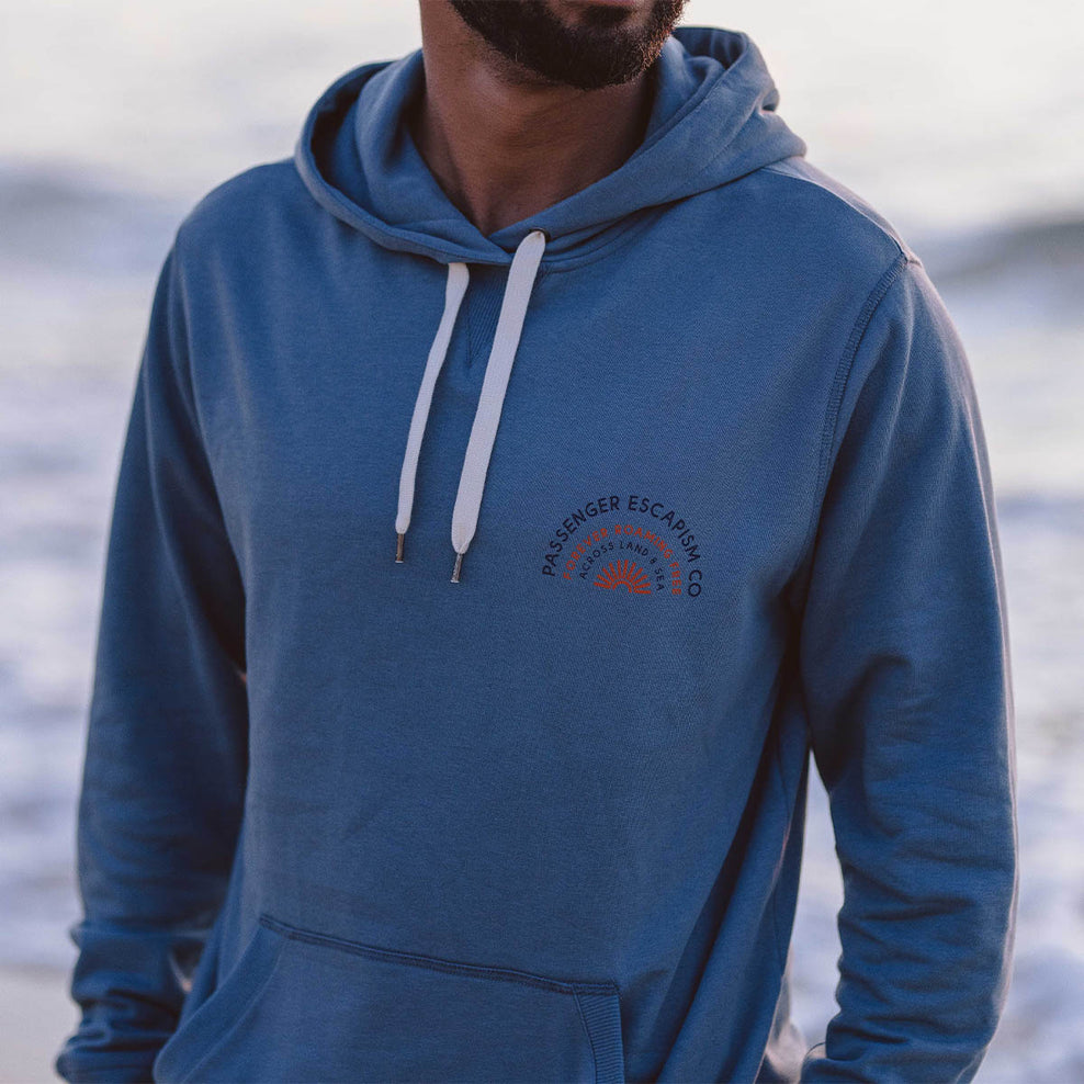 Passenger Good Vibes Recycled Cotton Hoodie Stone Blue