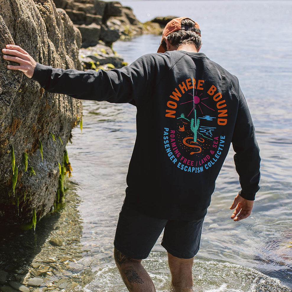 Passenger Land & Sea Recycled Cotton Sweatshirt Black