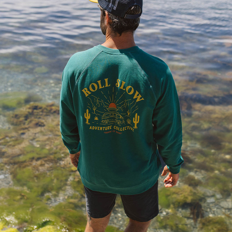Passenger Roll Slow Recycled Cotton Sweatshirt Storm Green