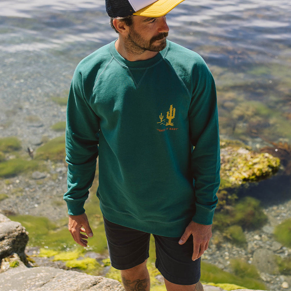 Passenger Roll Slow Recycled Cotton Sweatshirt Storm Green