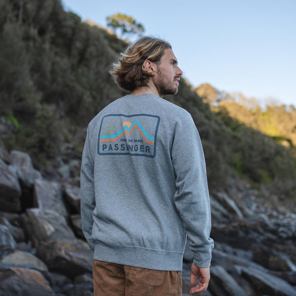 Passenger Made To Roam Recycled Sweatshirt Mid Grey Marl