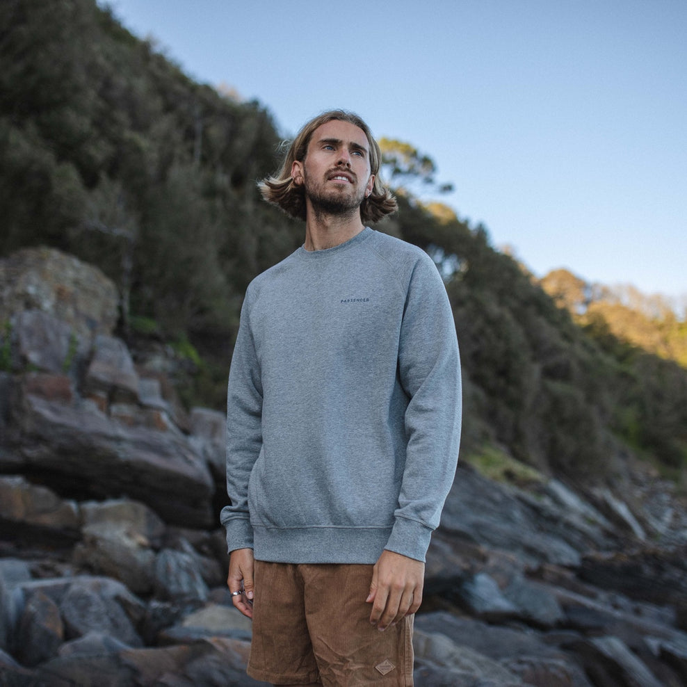 Passenger Made To Roam Recycled Sweatshirt Mid Grey Marl