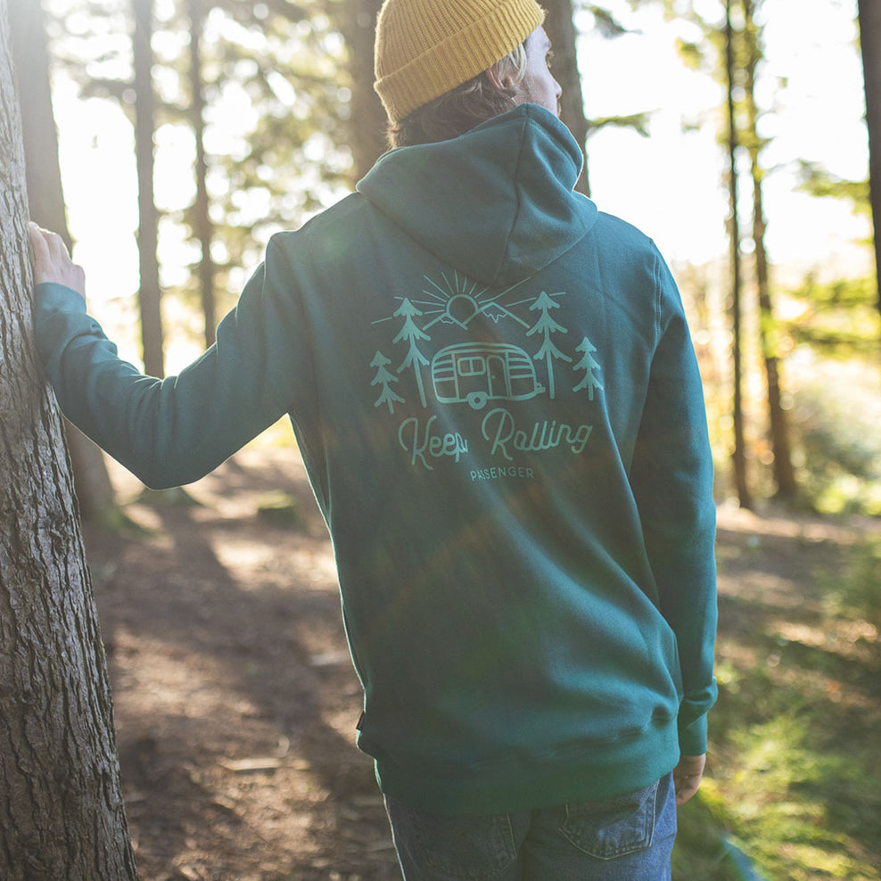 Passenger Keep Rolling Recycled Hoodie Storm Green