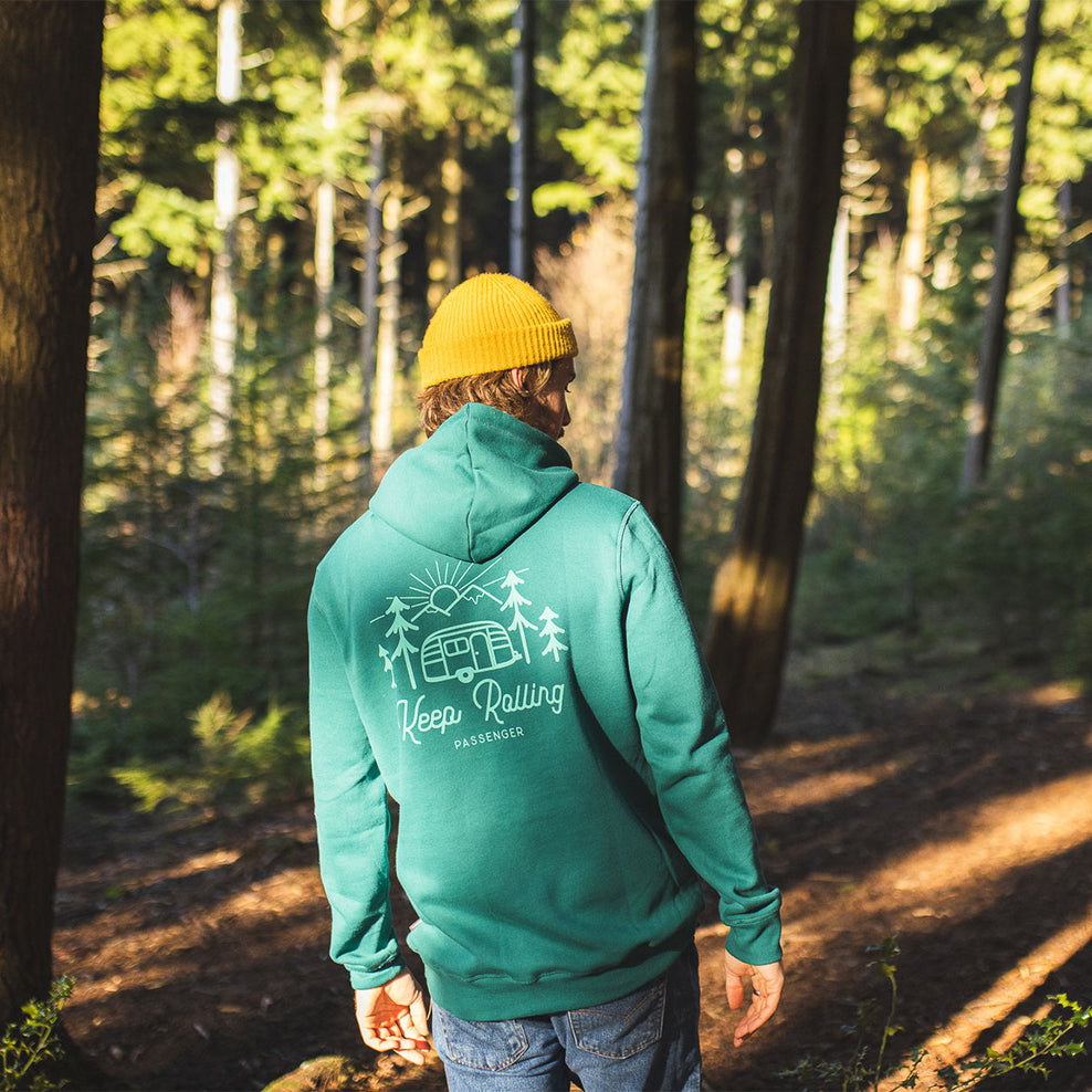 Passenger Keep Rolling Recycled Hoodie Storm Green
