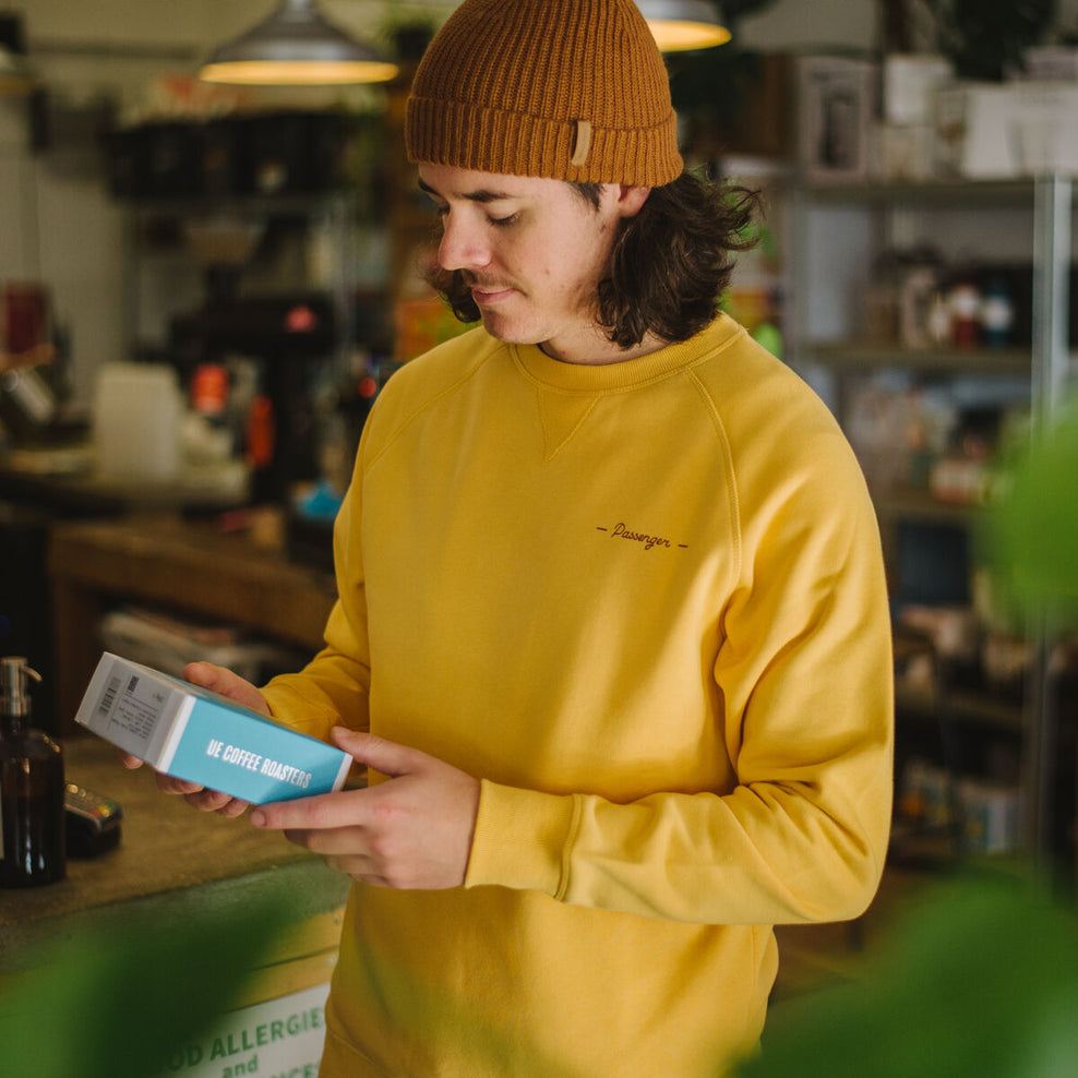 Passenger Austin Recycled Sweatshirt Ochre Yellow