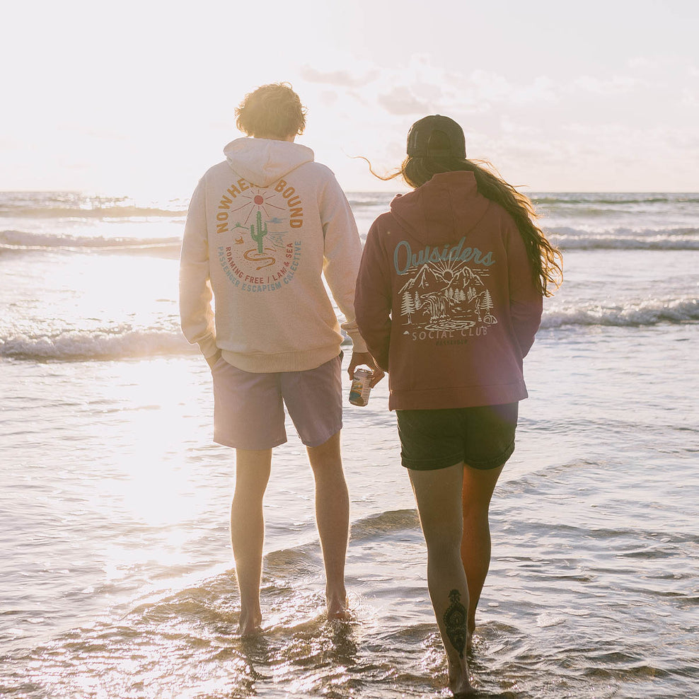 Passenger Land & Sea Recycled Cotton Hoodie Milky Marl