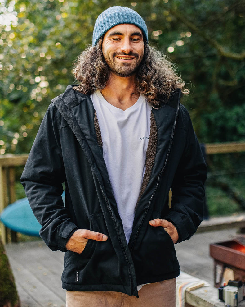 Passenger Discover Recycled Sherpa Lined Jacket Black