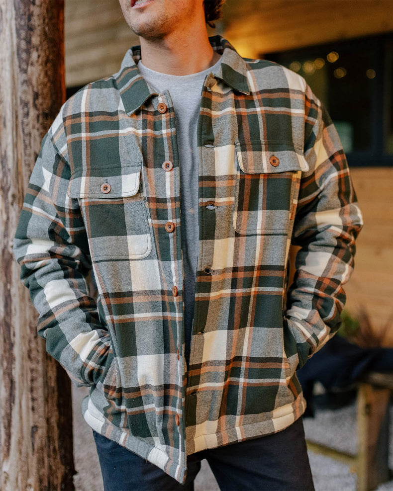 Passenger Freestyle Sherpa Lined Overshirt Fir Tree