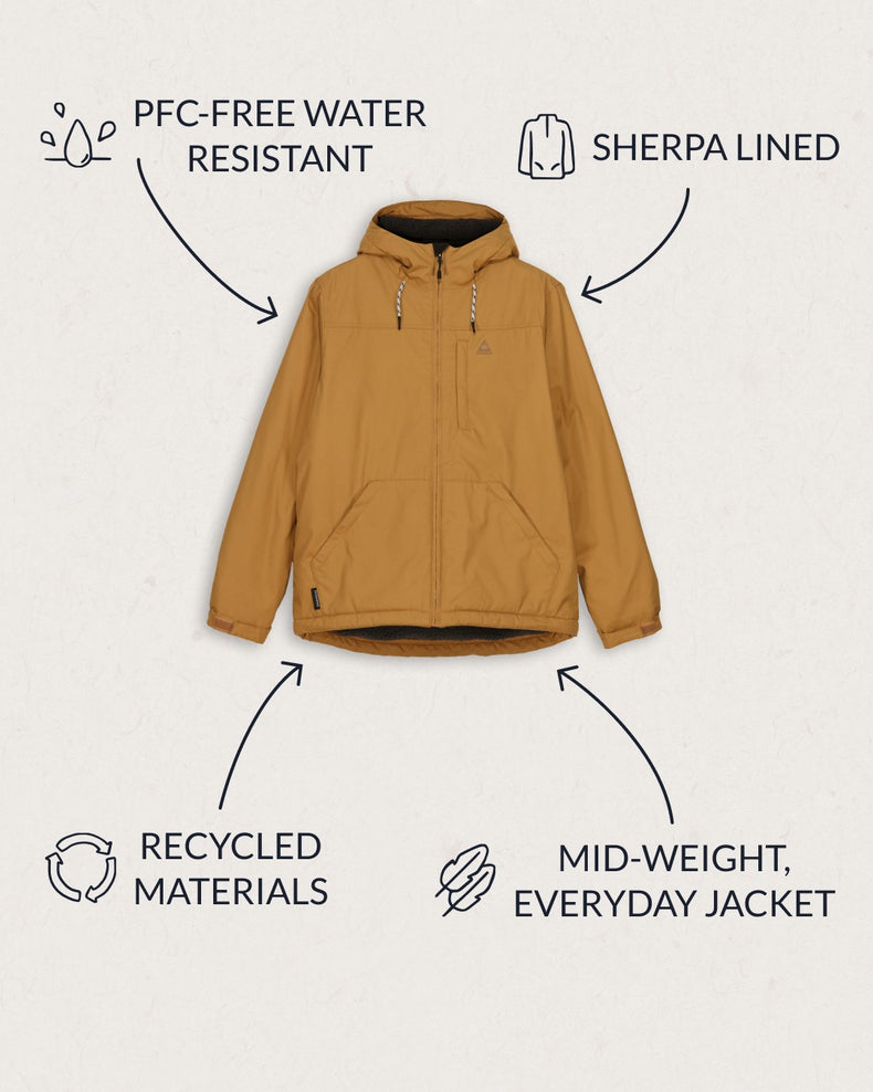 Passenger Discover Recycled Sherpa Lined Jacket Coconut