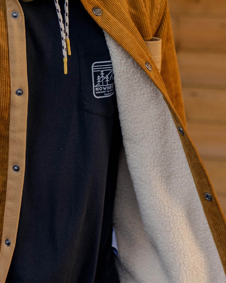 Passenger Kodiak Sherpa Lined Cord Shirt Golden Brown