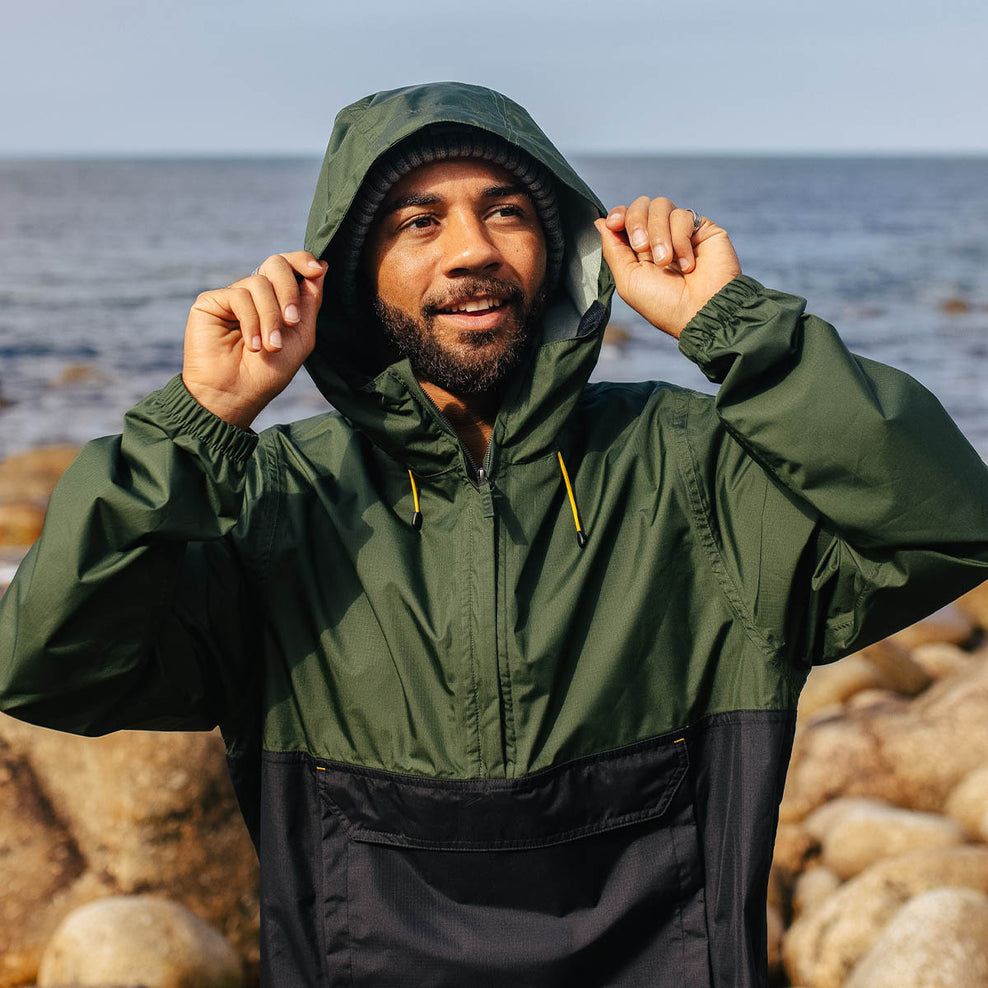 Passenger Azure Recycled Waterproof 1/2 Zip Jacket Fir Tree