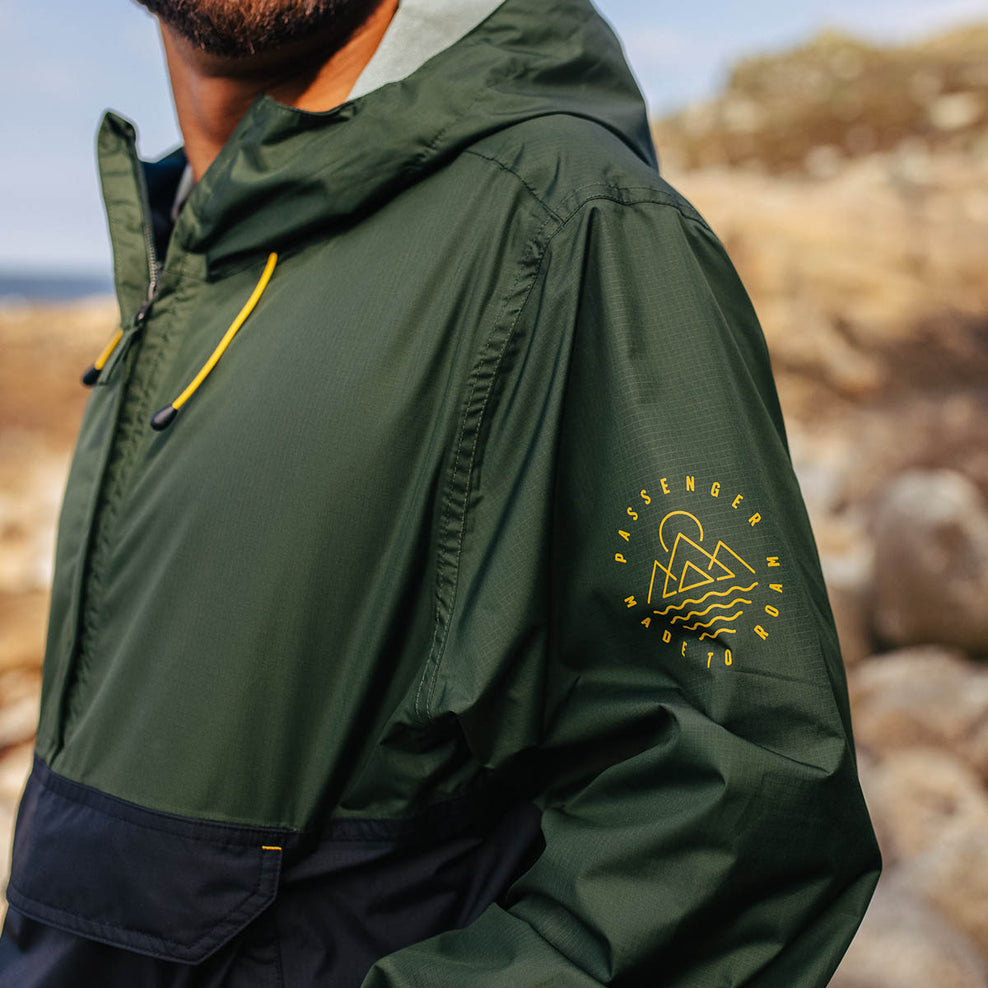 Passenger Azure Recycled Waterproof 1/2 Zip Jacket Fir Tree