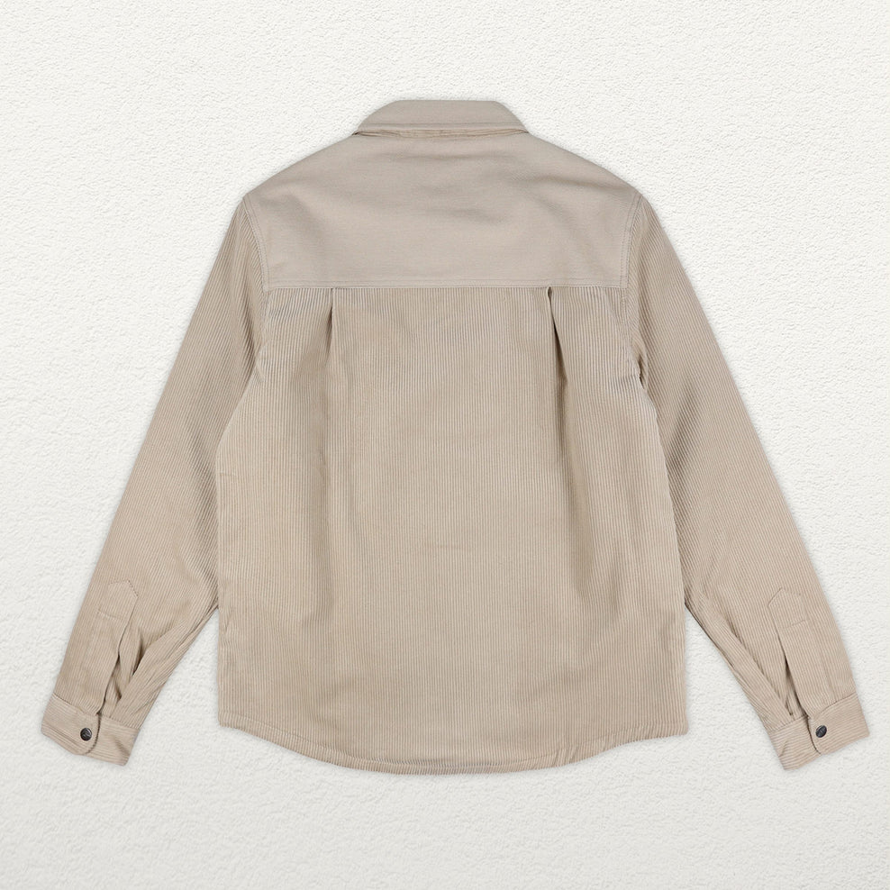 Passenger Kodiak Sherpa Lined Cord Shirt Feather Grey