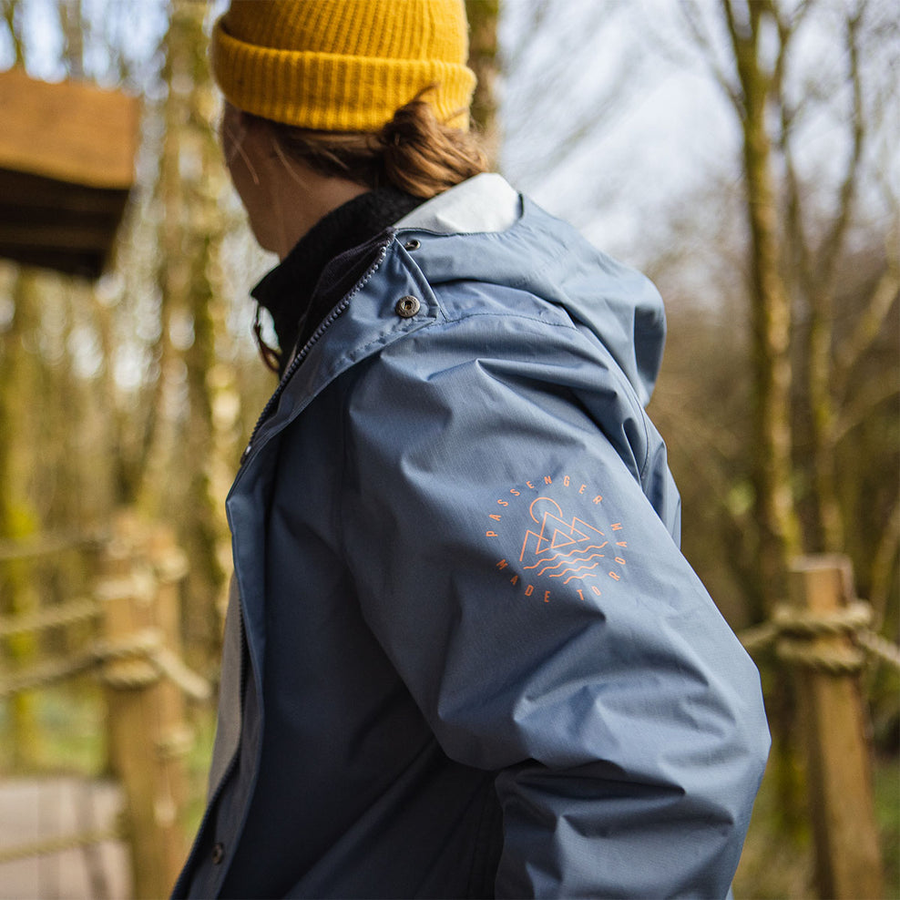 Passenger Storm Recycled Waterproof Jacket Stone Blue