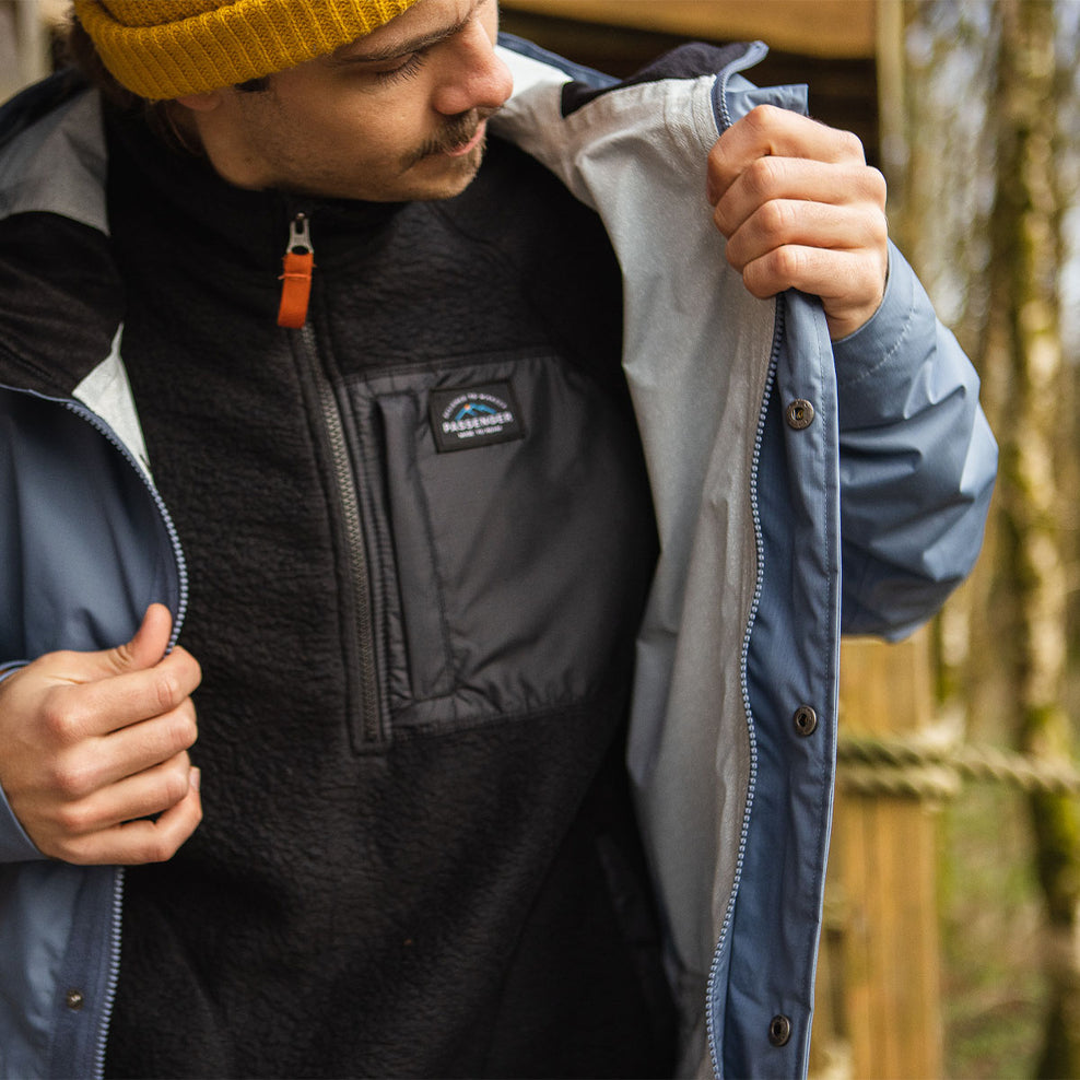 Passenger Storm Recycled Waterproof Jacket Stone Blue