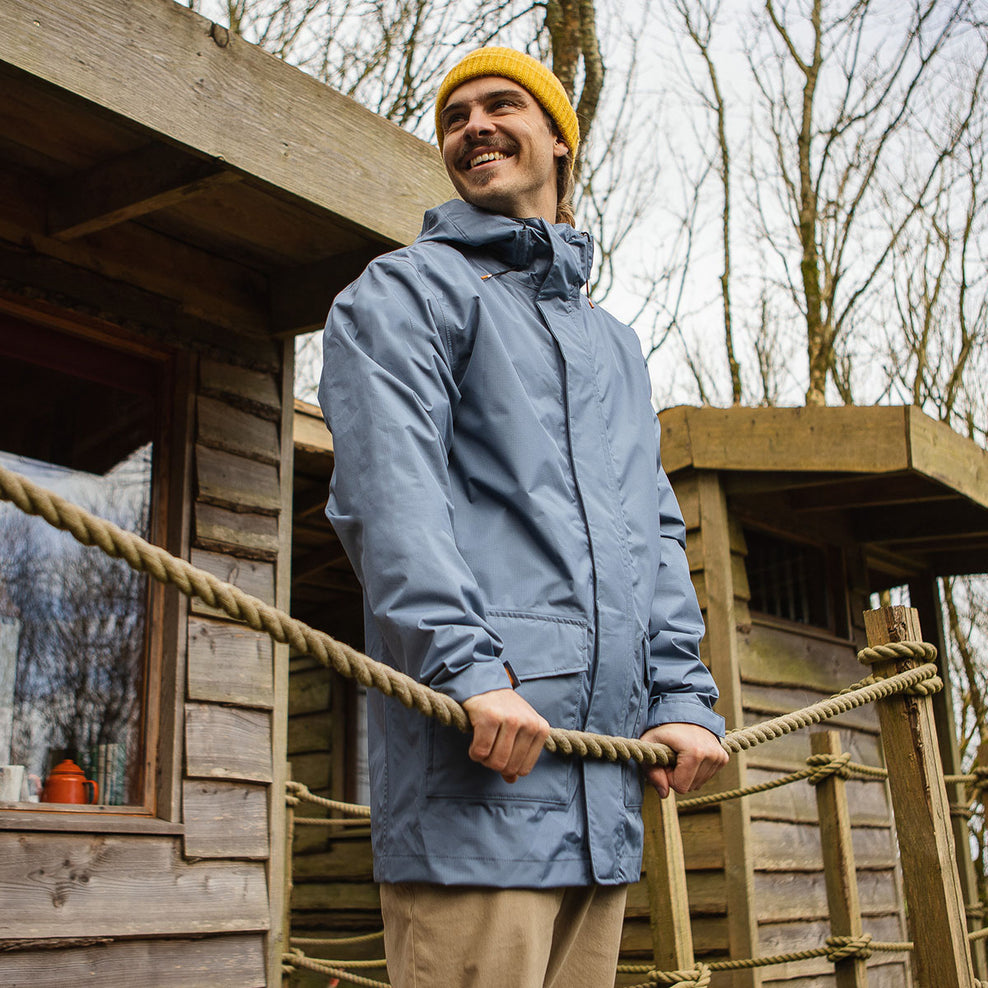 Passenger Storm Recycled Waterproof Jacket Stone Blue