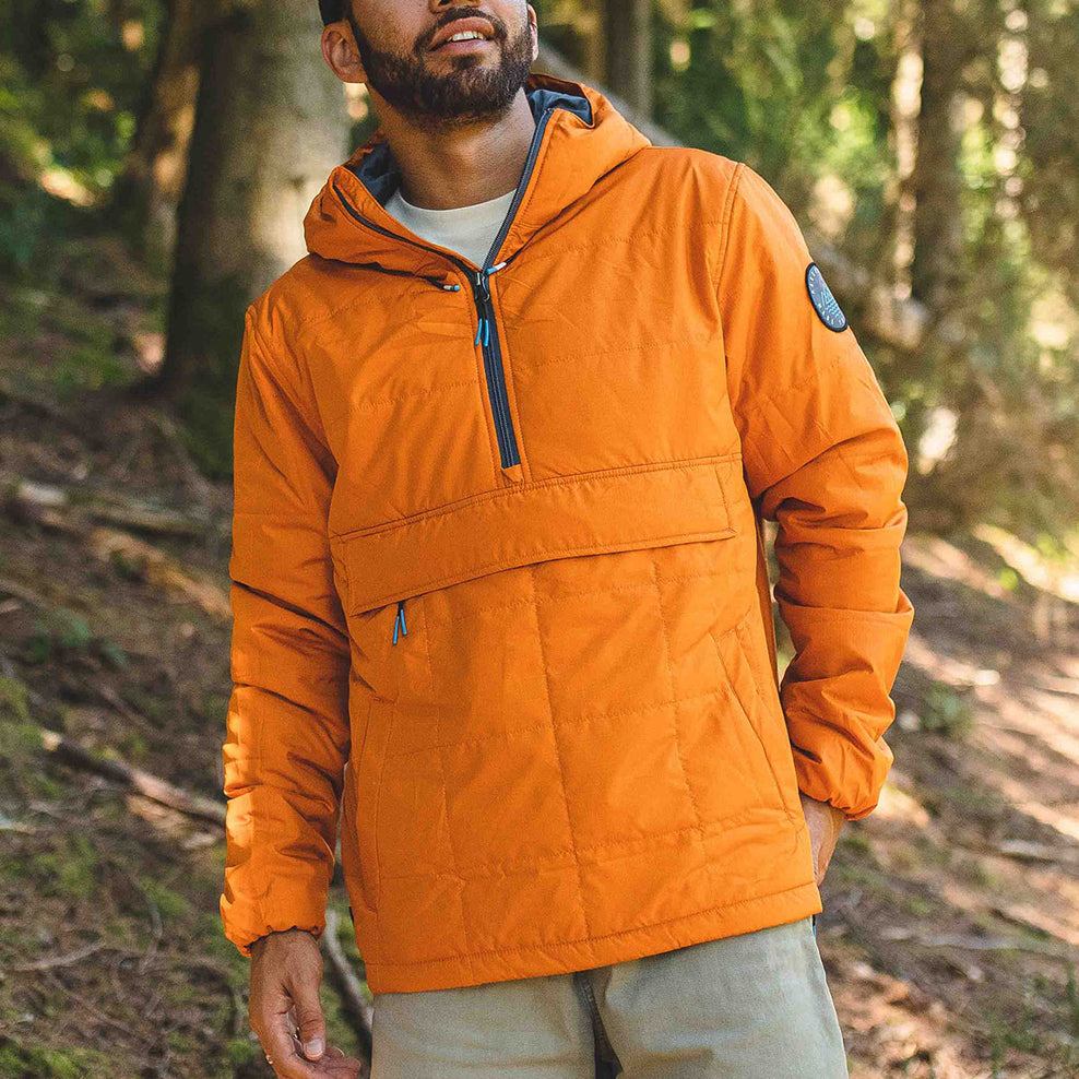Passenger Floe Recycled Insulated 1/2 Zip Jacket Sunrise Orange