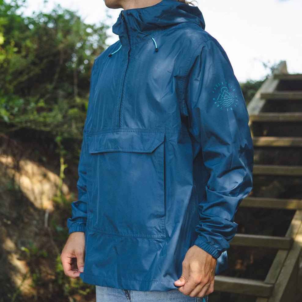 Passenger Azure Recycled Waterproof 1/2 Zip Jacket Ensign Blue