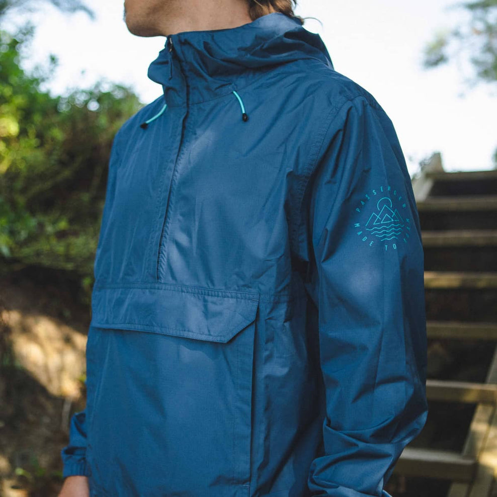 Passenger Azure Recycled Waterproof 1/2 Zip Jacket Ensign Blue