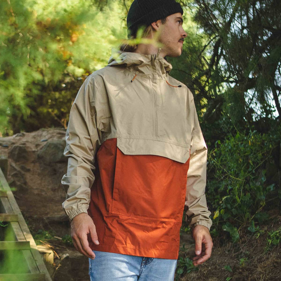 Passenger Azure Recycled Waterproof 1/2 Zip Jacket Chinchilla Brown