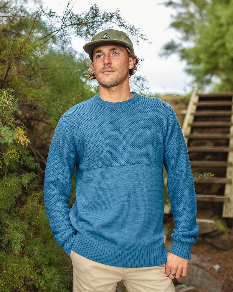Passenger Swell Knitted Jumper Blue Steel