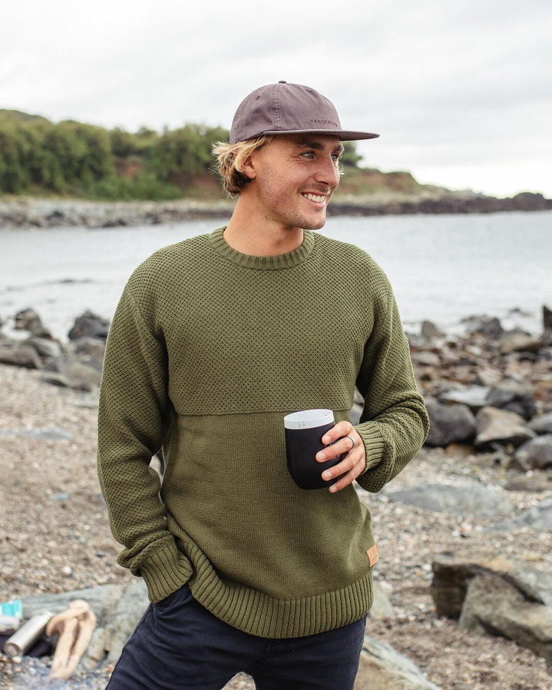 Passenger Swell Knitted Jumper Khaki