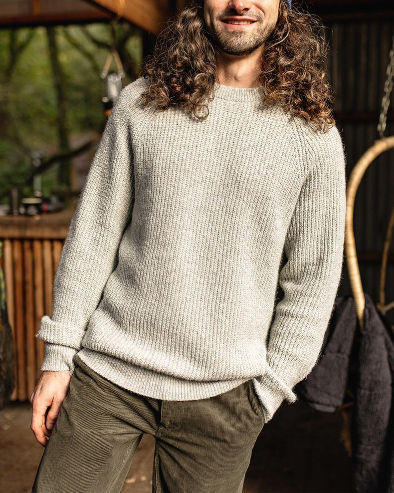 Passenger Offshore Recycled Knitted Jumper Grey Marl