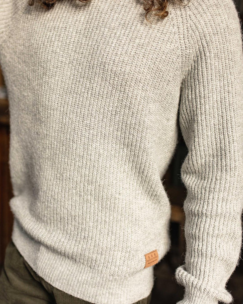 Passenger Offshore Recycled Knitted Jumper Grey Marl