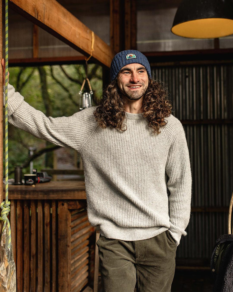 Passenger Offshore Recycled Knitted Jumper Grey Marl