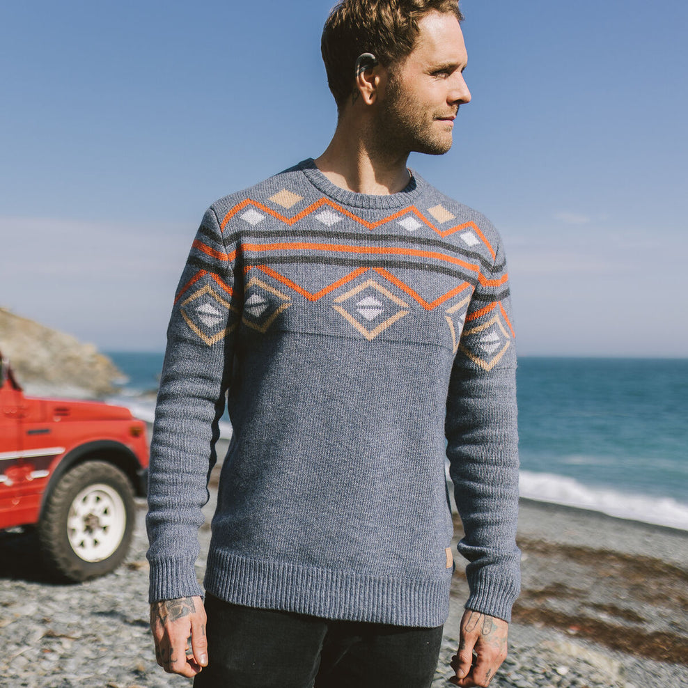 Passenger Fireside Knitted Jumper Stone Blue