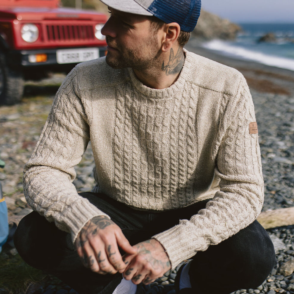 Passenger Drifter Knitted Jumper Oatmeal