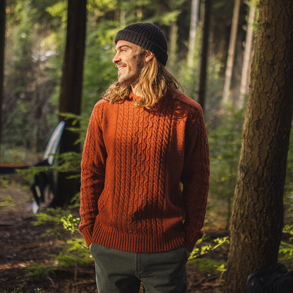 Passenger Drifter Knitted Jumper Picante Orange
