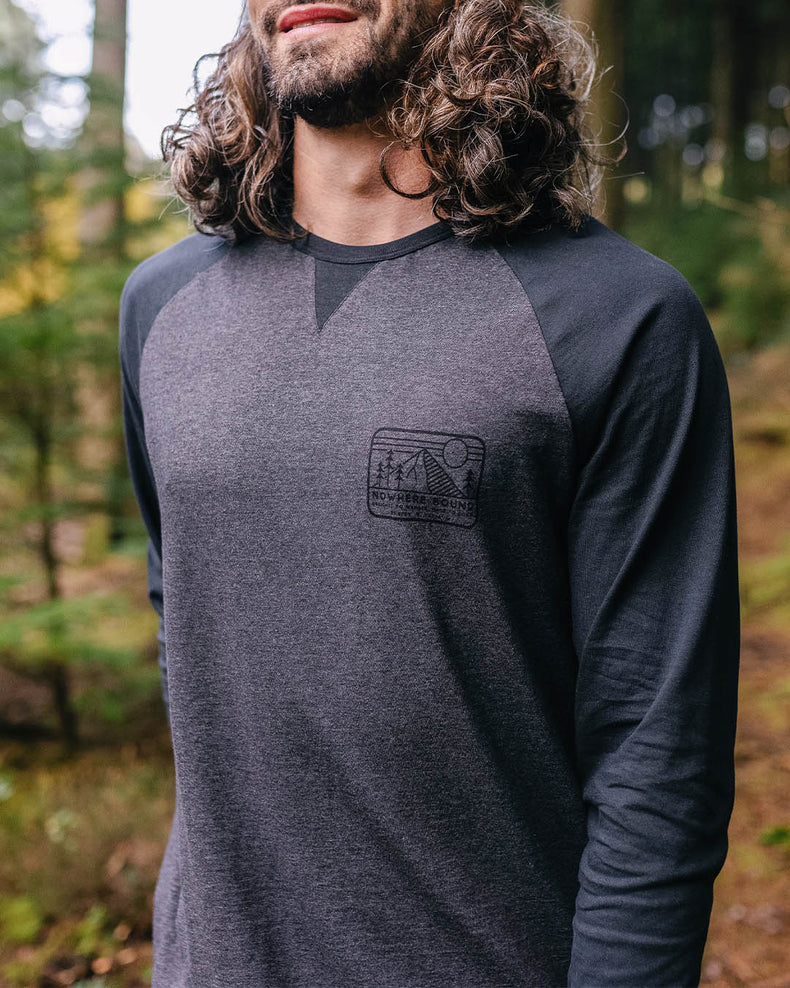 Passenger Nowhere Bound Recycled Cotton Ls T-Shirt Black/Charcoal Marl