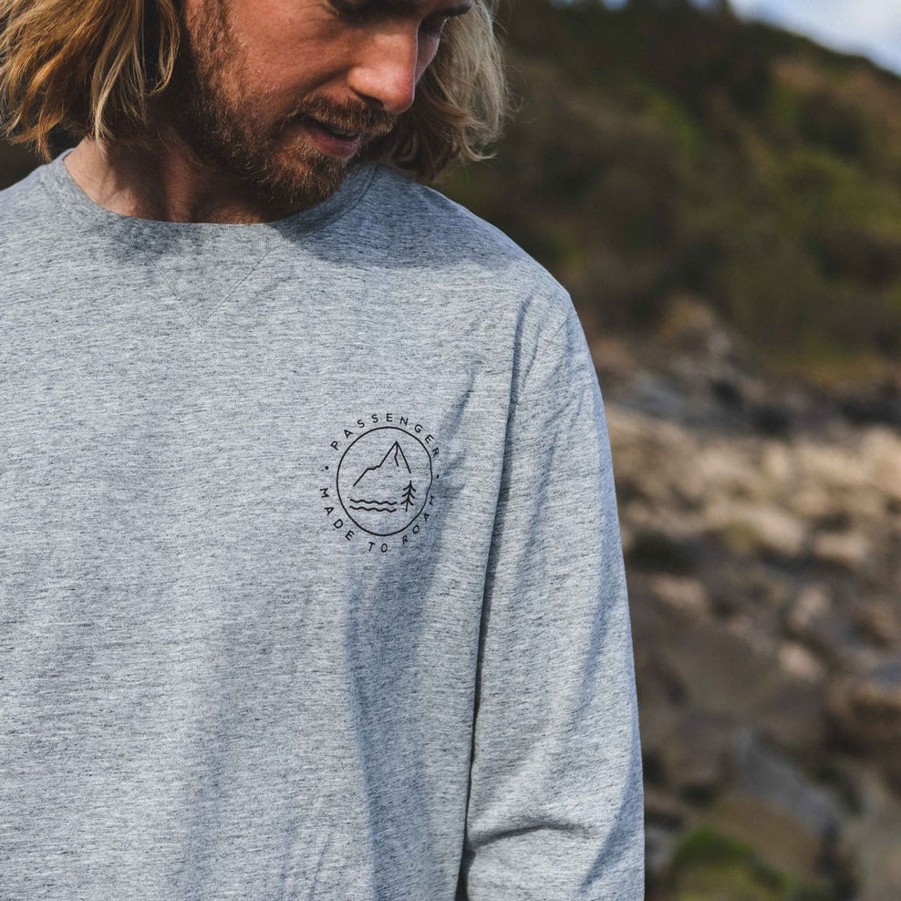 Passenger Glendale Recycled Ls T-Shirt Flecked Grey Marl