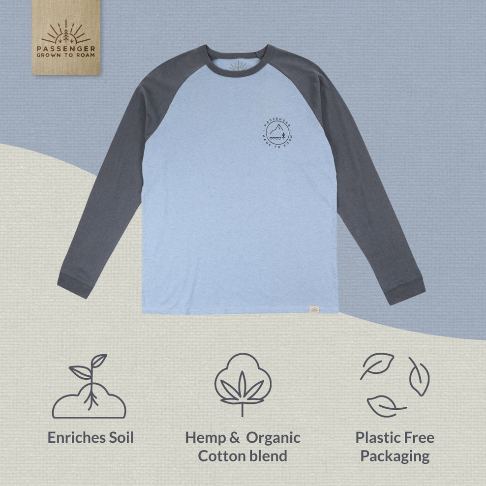 Passenger Glendale Hemp Ls T-Shirt Turbulence Grey