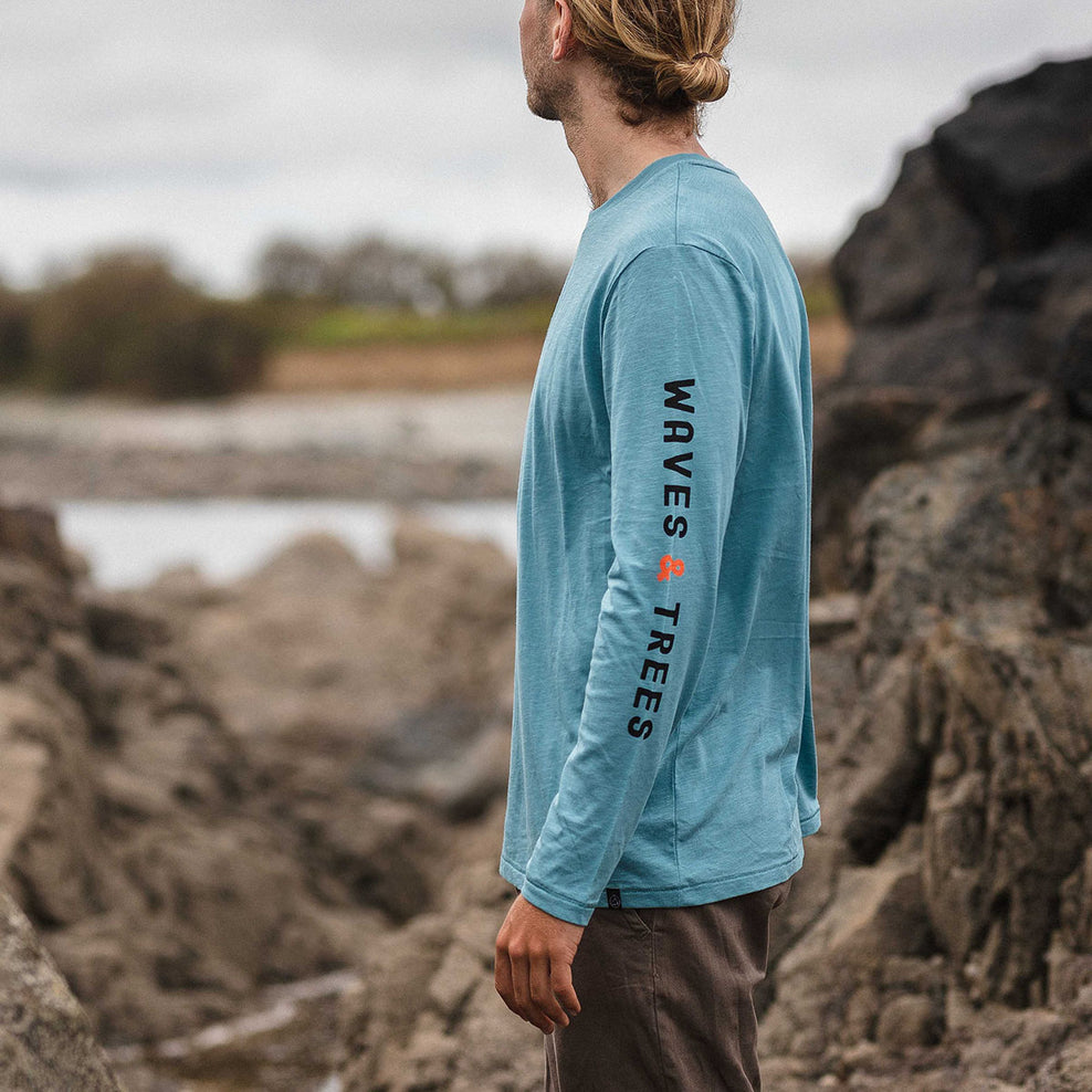 Passenger Pantano Recycled Ls T-Shirt Ocean Blue