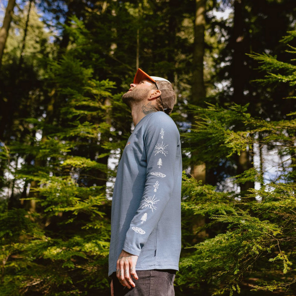 Passenger Osc Recycled Cotton Ls T-Shirt Stone Blue