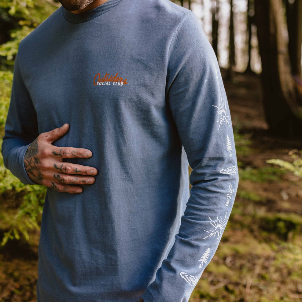 Passenger Osc Recycled Cotton Ls T-Shirt Stone Blue