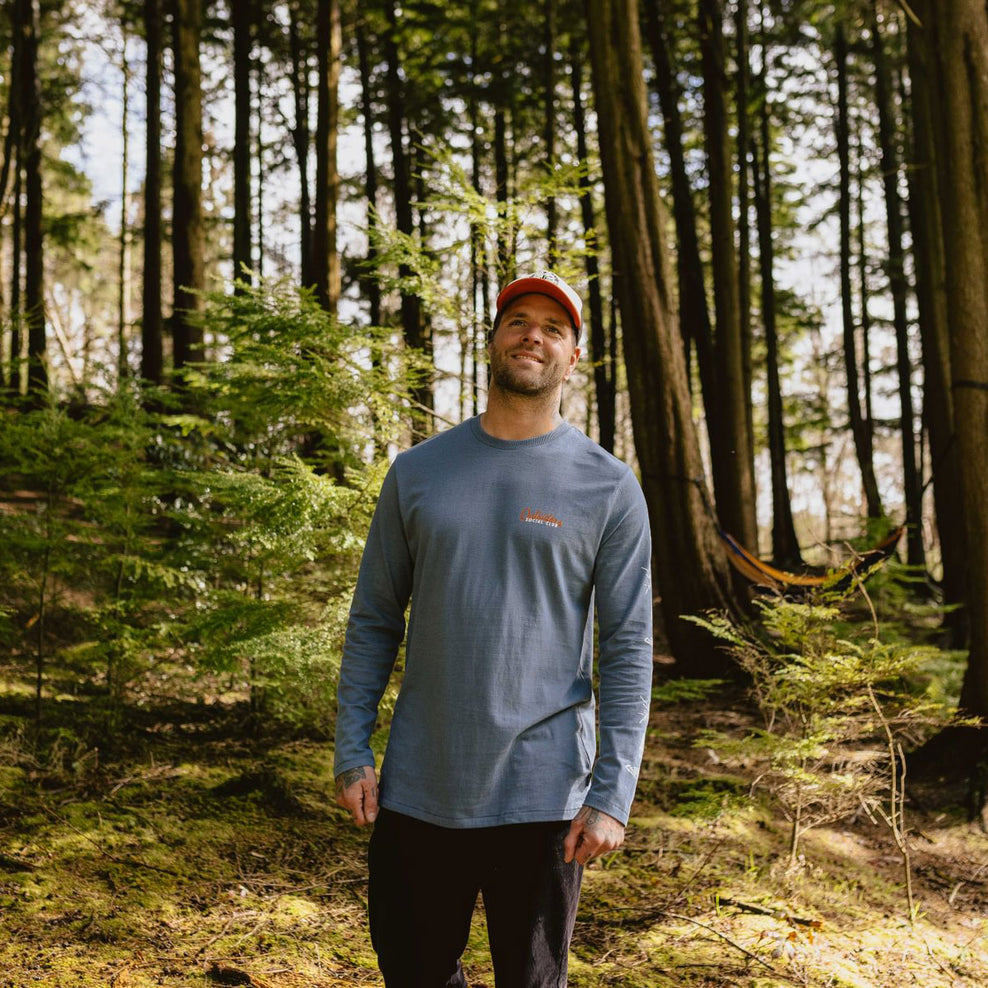 Passenger Osc Recycled Cotton Ls T-Shirt Stone Blue