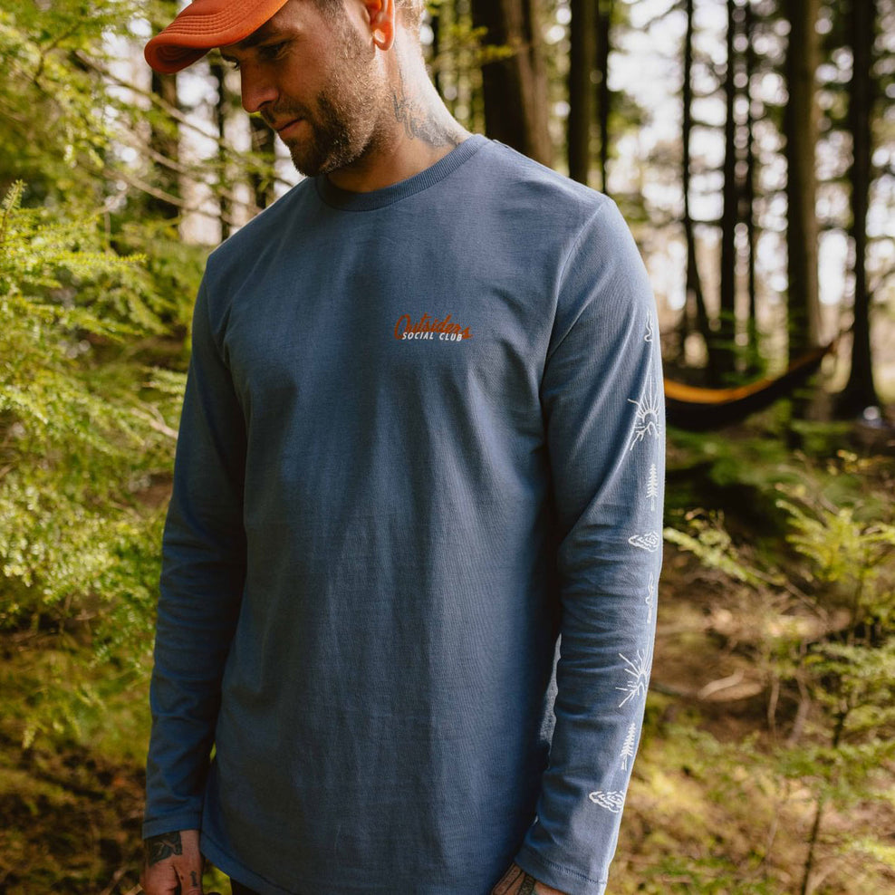 Passenger Osc Recycled Cotton Ls T-Shirt Stone Blue